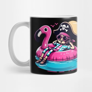 Pool Party Pirate Pink Float Funny Pirate Mug